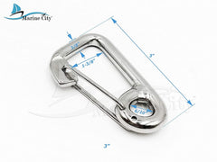 Marine City 316 Marine Grade Stainless Steel Carabiner Spring Snap Hook Boat (C:2-3/8 inches)