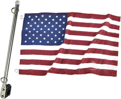 Marine City Asta de bandera de acero inoxidable 304 para yate y bandera de Estados Unidos de 12.0 x 18.0 in (puede sujetar tubo redondo y tubo cuadrado de 7/8 a 1-1/4 pulgadas)