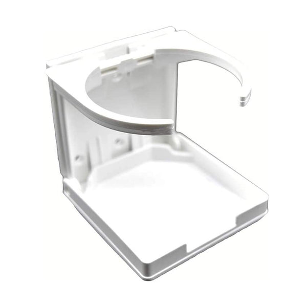 Marine City White ABC Plastic Adjustable Arms Folding Cup Drink Holder (2-5/8” to 3-1/2”) (1pcs)