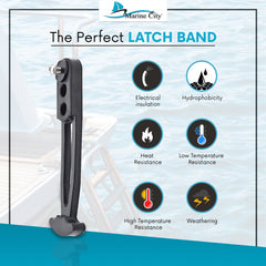 Marine City Boarding Ladder Latch Band/Yacht Sports Rubber Strap (3/4 Mounting Holes) (6 inches(3 Mounting Holes))