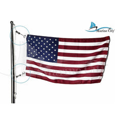 Marine City One Pair of Stainless Steel Deluxe Antenna Flag Clips (Clamp Flag Halyard)