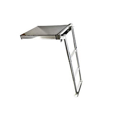 Marine City Grade 316 Stainless Steel Concealed Box Flush Mount Yacht Telescopic 3-Step Ladder