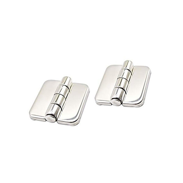 Marine City A Pair of 316 Stainless Steel Marine Grade Fixing Covered Strap Hinges with Cover Caps (Size:1-2/5” ×1-1/2”)