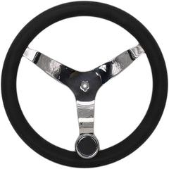 MARINE CITY Polished 316 Stainless Steel Sport Steering Wheel with Knob W/PU Foam 13-1/2