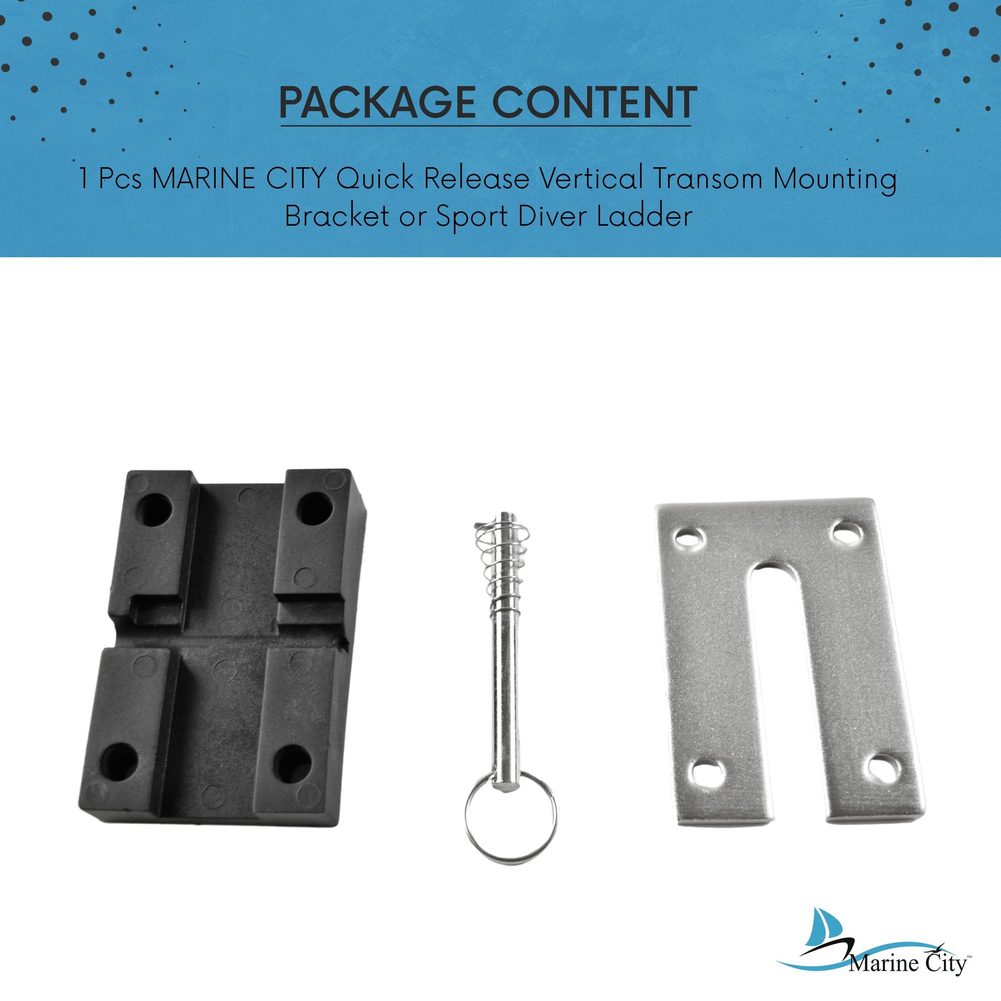 Marine City Quick Release Vertical Transom Mounting Bracket for Sport