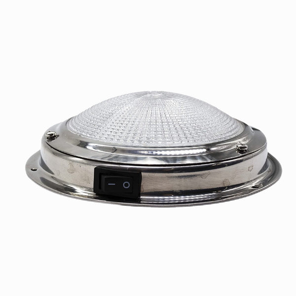 Marine City Stainless-Steel Marine Long Battery Life LED Dome Light Interior Indoor Roof Ceiling White Lamp Interior Lights for Room RV Boat 4 Inches (12V, 3W)