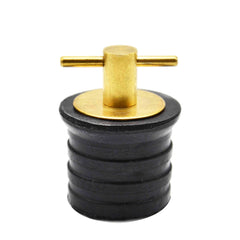 Marine City Brass T-Handle 1” or 1-1/4” Drain Plug for Boat (1-1/4” Drain Plug)