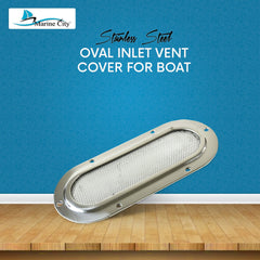 Marine City 316 Stainless Steel Oval Intake Vent Cover for Boat, Fountain Boat, Marine Yacht
