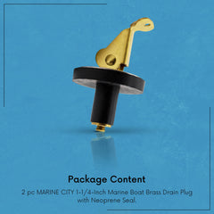 Marine City Brass and Stainless steel is used in Snap Lock Baitwell Plugs Easy Use Strong and Sturdy Fine Finish Drain Plug with Innovative Design for Boat Yacht Kayak Marine  rust proof (3/8 inches) (Pack of 2)