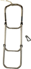 MARINE CITY 304 Grade Stainless Steel 3-Step Folding Ladder with Rope for Marines – Boats – Yachts – Accessory Hardware (Pack of 1)