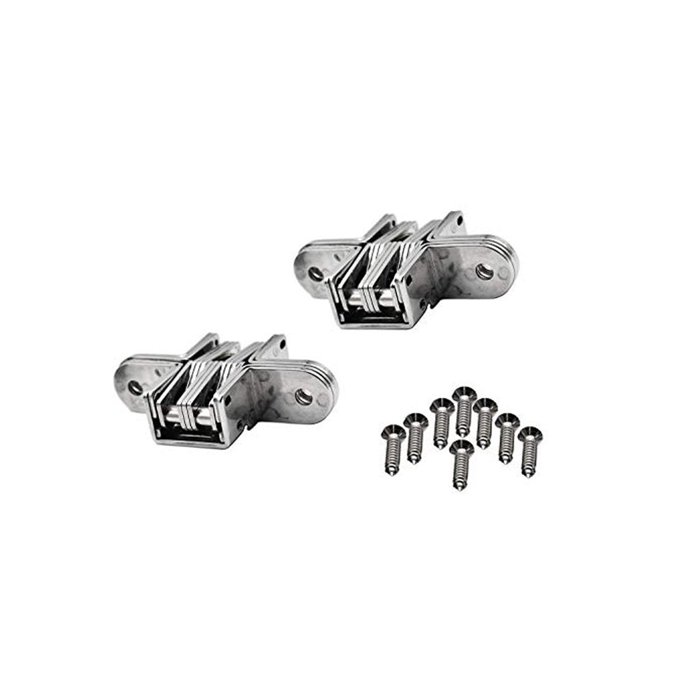 Marine City Boat 304 Stainless Steel Hidden Hinges-4 Point Fixing (2 Pcs) Large