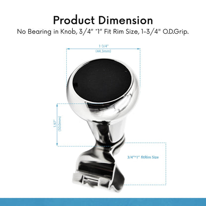 Marine City 316 Stainless Steel Mirror Polished Sport Boat Sturdy Steering Wheel Spinning Knob with Cap for Boat RV Yachts