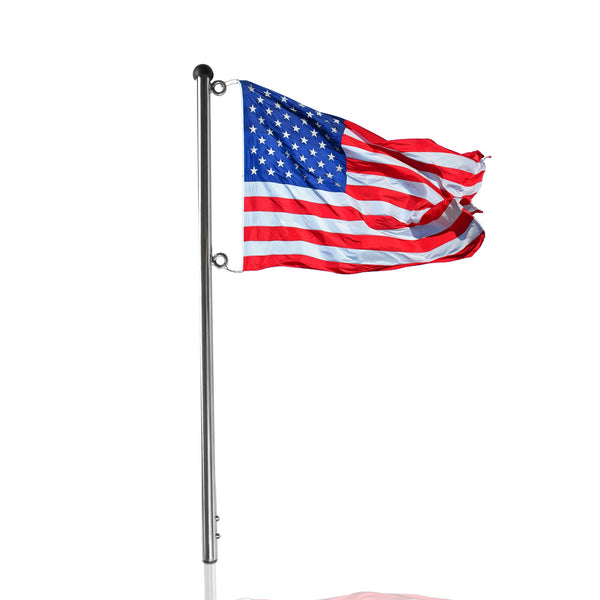 Marine City Boat 304 Stainless Steel 30 Inches Flag Stanchion Pole -7/8 inches Stock for 12 inches ×18 inches Flag