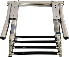 MARINE CITY 316 Grade Stainless Steel 4-Step Over Platform Telescoping Ladder with Retractable Handle