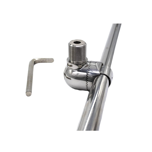 Marine City 316 Stainless Steel Antenna Ratchet Rail Mount with Mount W/Hole for Standard 1"-14 Thread Male Threads