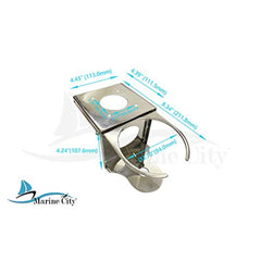 Marine City Stainless Steel Marine Hidden Foldable Drink Holder for Deck Chair, Table, Boat, Yacht,RV,Office (L)