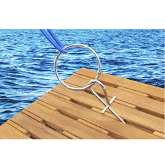 Marine City Stainless Steel Portable Dock Cleat Heavy Duty T-bar O-Ring for Marine Fenders, Bumpers, Movable Cleat