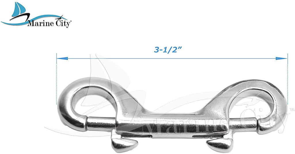 Marine City Heavy Duty Marine Grade 316 Stainless Steel 3-1/2 Double End Snap Hook Clip Diving Hook