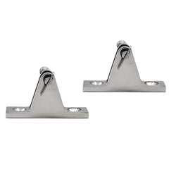 Marine City 316 Stainless Steel Bimini Top Deck Hinges 90 degree with Quick Release Pin Boat Top Fittings Flat Base Hardware(2pcs)