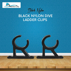 Marine City 1-3/4 Inches Black Nylon Dive Ladder Dive Ladder Storage Clips (2 Per Pack)