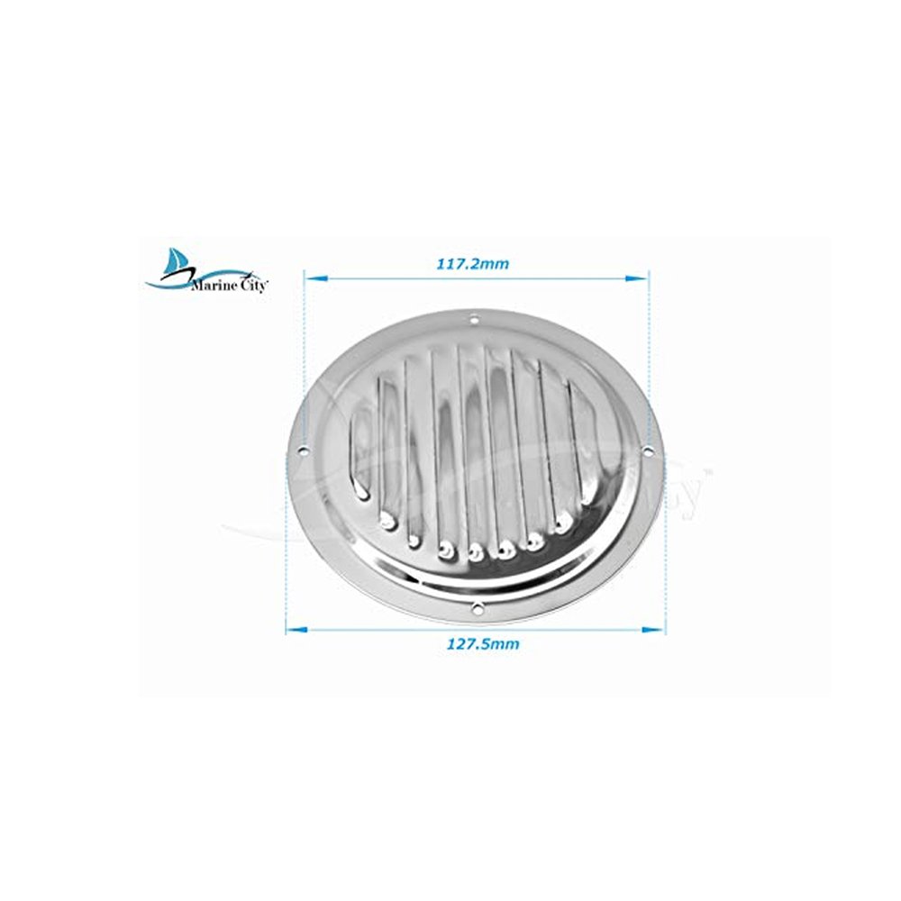 Marine City Stainless-Steel 4 Inches/ 5 Inches/ 6 Inches Round Louvered Vent (Dia.:5 Inches)