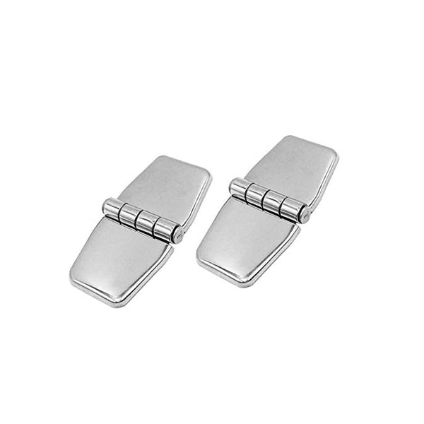 Marine City A Pair 316 Stainless Steel Marine Grade 6 Point Fixing Covered Strap Hinges with Cover Caps(Size:3” ×1-1/2”)