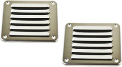MARINE CITY 316 Stainless-Steel 4-13/16” × 5” Rectangle Stamped Louvered Vent for Marine Yacht