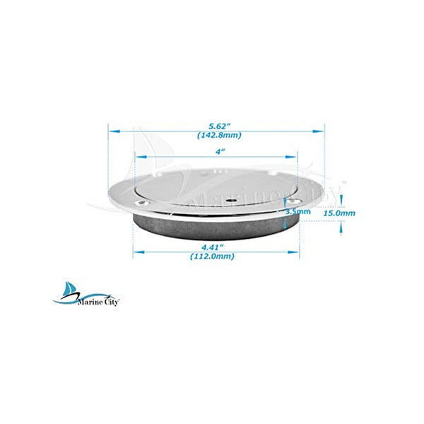 Marine City 4 inches Round 316 Stainless Steel Inspection Deck Plate for Boat