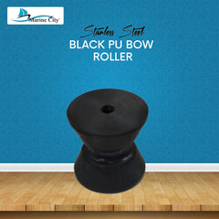 Marine City Black Environmentally Friendly PU Bow Roller for Bow Anchor Roller Holder Replacement Bow Roller (Length: 3 Inches, Center Bolt Hole Diameter: 1/2
