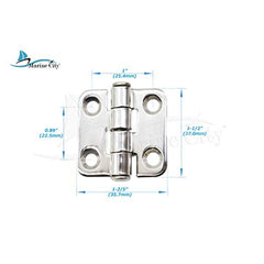 Marine City A Pair 304 Stainless Steel Marine Grade Mirror Polished Door Hinge for Power Boat or RVs (Size:1-2/5