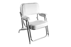 Marine City Stainless Steel Portable Folding Cushioned Boat Deck Beach Chair