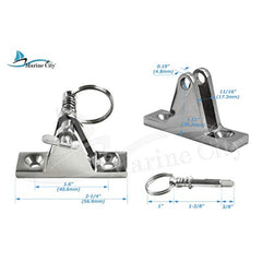 Marine City 316 Stainless Steel Concave Base Deck Hinge (+S.S. Pin)