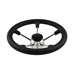 Marine City 13-1/2 inches Boat Stainless Steel Steering Wheel with Black Foam Grip (Diameter: 13-1/2 inches)