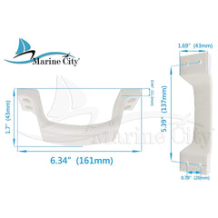 Marine City White Transom Step/Handle