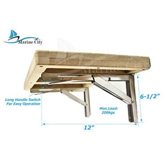 Marine City 18 inches × 13 inches Teak Wall Mount Fold Down Bench with Slots for Boat, Shower Room, Steam, Sauna Room