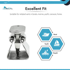 Marine City Stainless-Steel Door Stopper Catch and Holder for Boat, RV (Height: 1-5/8”) (M)