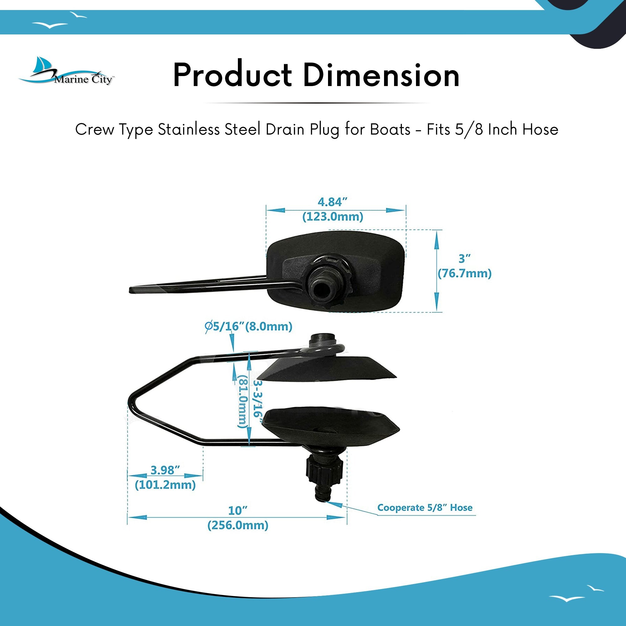 Marine City Boat Motor Flusher Engine Flush Away Sand/Salt Outboard Wa