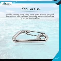 Marine City 316 Marine Grade Stainless Steel Carabiner Spring Snap Hook Boat (D: 2 inches)