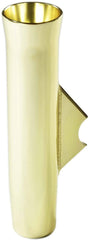 MARINE CITY Gold Powder Coated Flared Aluminum Weld-On Fishing Rod Holder with White Vinyl Insert (L:10