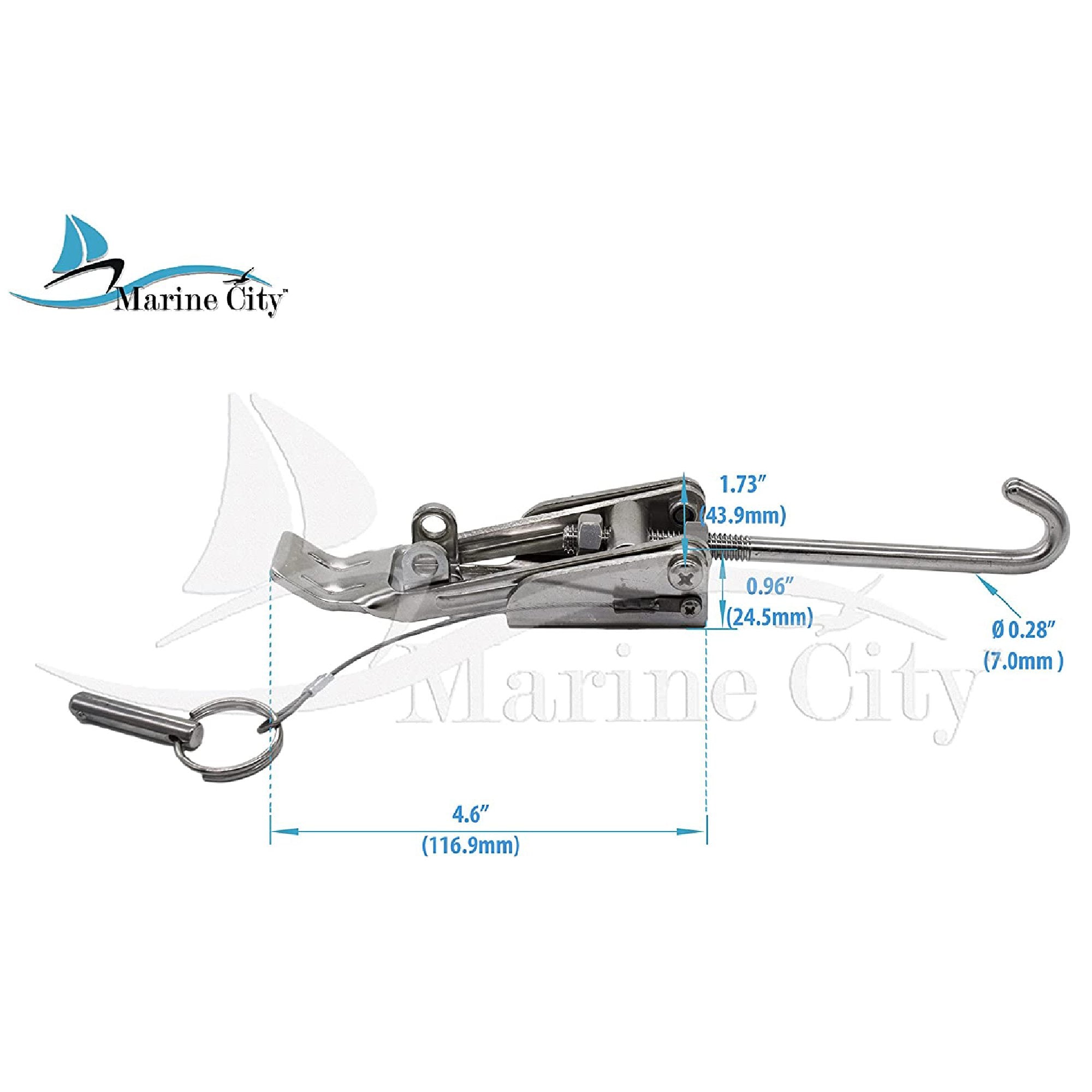Marine City 316 Stainless Steel Anchor Chain Tensioner for Boat Yacht