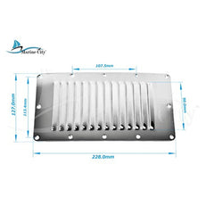 Marine City Stainless-Steel 5 inch × 9 inch Rectangle Stamped Louvered Vent