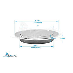 Marine City 4 inches Round 316 Stainless Steel Inspection Deck Plate for Boat