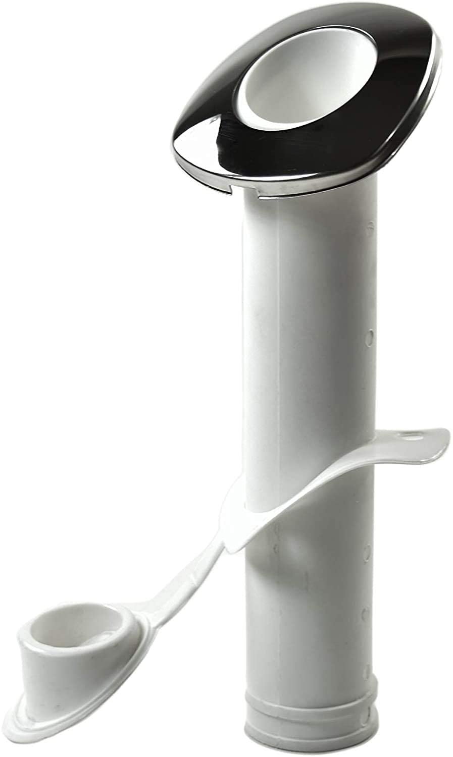 Flush Mount Rod holder 30" White Nylon U.V. Stabilized with Cap Cover and Gasket