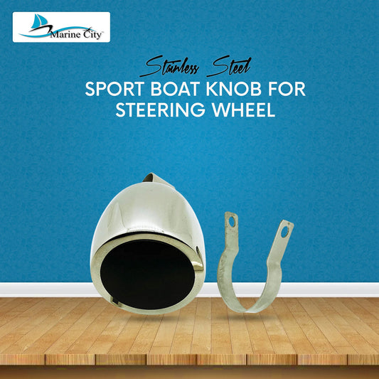 Marine City 316 Stainless Steel Sport Boat Knob for Steering Wheel -Spinning Ball-Bearing Knob W/Cap