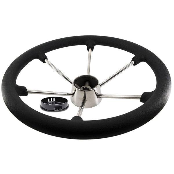 Marine City Stainless Steel Marine 16" Steering Wheel with PU Foam and Black PC Cap