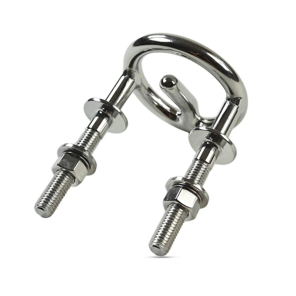 MARINE CITY Gancho de remolque para esquí de montaje en espejo de popa de acero inoxidable de grado marino 316 de alta resistencia (diámetro de stock de 1/2” x longitud de rosca de 2-1/2”)