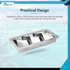 Marine City Stainless Steel 3 Slots 8-1/4 inches × 4-3/8 inches × 4-3/8 inches Louvered Vent for Boat