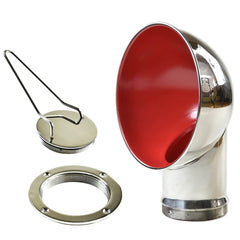 Marine City 3 Inches Marine Stainless Steel Round Red Cowl Vent & Round Inspection Deck Plate with Deck Plate Key