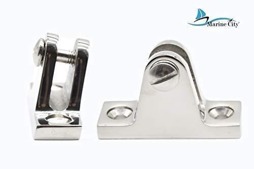 Marine City 316-Stainless-Steel 80 Degree Base Deck Hinge for Bimini Top/Canopy Deck (1pcs)