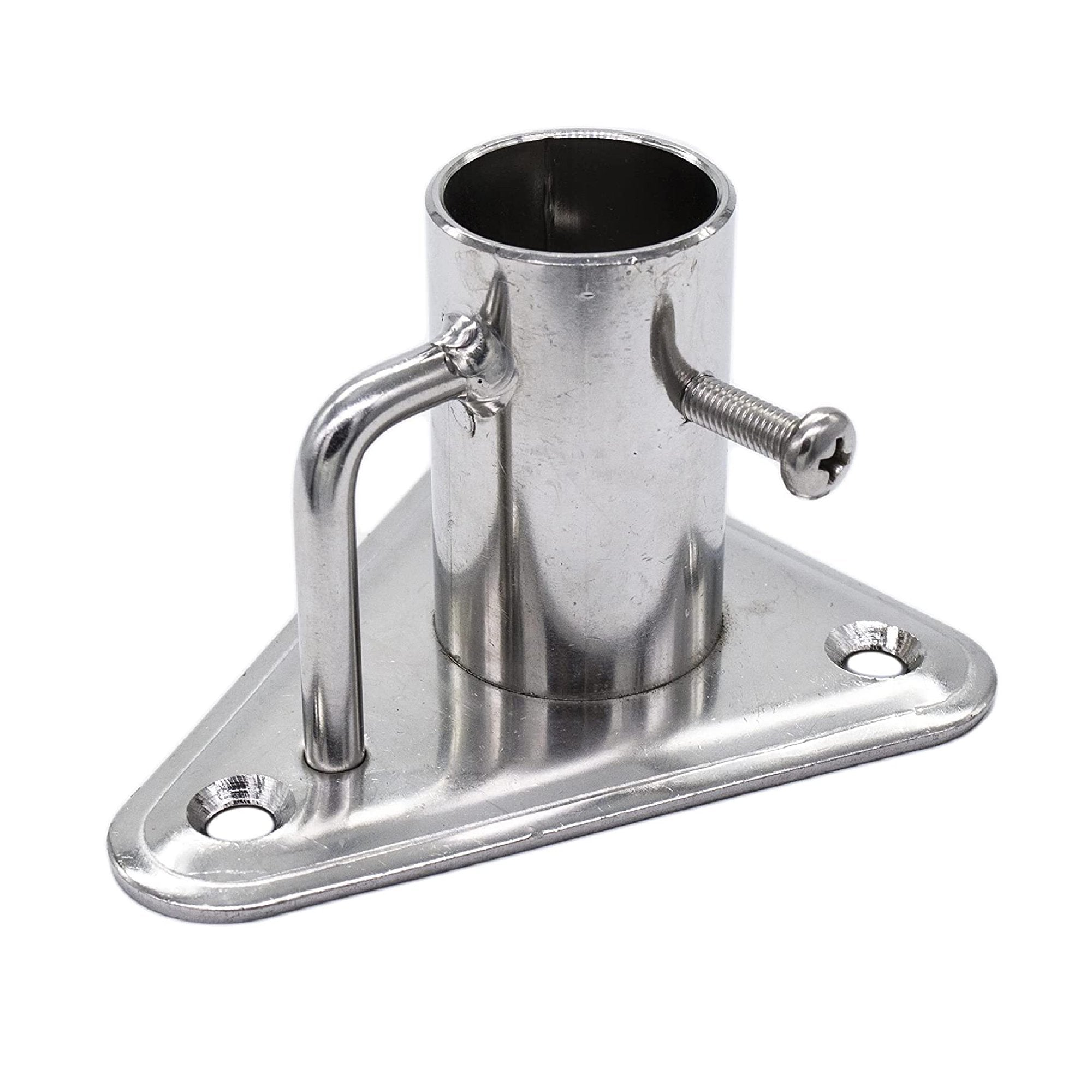Marine City 304 Stainless Steel 90°Stanchion Socket with Triangular Base and Buttress for Pipe Ø 1"(25 mm) for Marine Boat Yacht Fishing